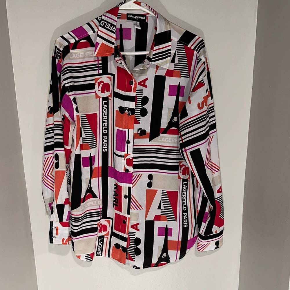 Karl Lagerfeld Multicolor Graphic Shirt. Size S.
